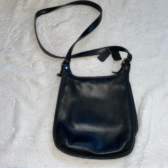 Coach Vintage Legacy Slim Saddle Crossbody Bag Charcoal Black Leather - Picture 4 of 5